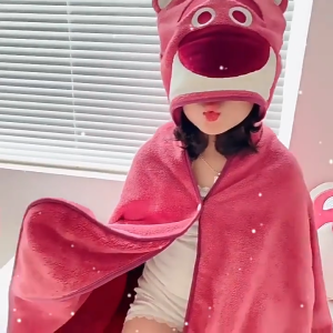 ผ้าห่มมีฮู้ด Sanrio  เสื้อคลุมผ้าห่ม ลายการ์ตูน Losto น่ารัก มีฮู้ด ให้ความอบอุ่น สําหรับนักเรียน สํานักงาน