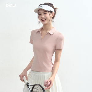 Fitness Casual Womens Short Sleeve Polo Shirt Running Training Yoga Sportswear Top Pink T-Shirt Outdoor Leisure DCW