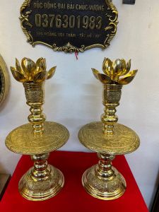 Đôi chân nến bằng đồng cao 40cm