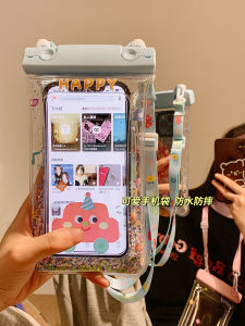 Waterproof Floating Phone Bag Neck Strap Colorful Beads Design Touch Screen Compatible Swimming Beach Photography Small Crossbody Bag