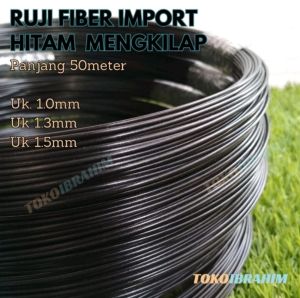 RUJI FIBER SANGKAR JERUJI FIBER IMPORT HITAM GLOSSY 10mm 13mm 15mm NON KULITAN MEWAH MURAH