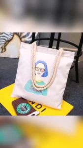 gentlewoman คลาสสิกผู้หญิงลายผ้าผ้าใบกระเป๋าช้อปปิ้งกระเป๋าสะพายไหล่เดียวสะดวกสบายกระเป๋าผู้หญิง