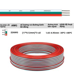 Cáp LED Linh Hoạt 22AWG Dây Nối Dài Cách Điện PVC 2pin-6pin Cho WS2812B WS2813 5050 Dải Đèn LED Dây Cáp Điện Màu Đỏ Đen