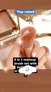 miss coco 5 in 1 makeup brush set with built-in mirror