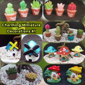 Charming Miniature Deco #1 – Perfect for Fairy Gardens Terrariums Craft Projects and Home Accents