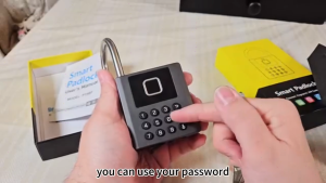 Heavy Duty Fingerprint Padlock with Key Smart Combination Gate Lock High Security 8mm Shackle