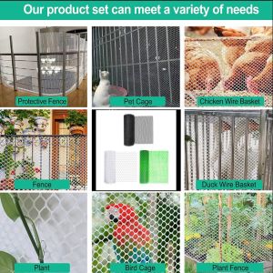 40x300 ซม. รั้วลวดไก่พลาสติกสากลตา สำหรับทำสวนดอกไม้ตาข่ายดอกไม้ ตะแกรงกรงไก่ PVC