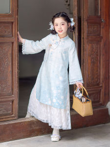 New 2025 Chinese Style Childrens Cheongsam Dress Traditional National Fashion Kindergarten Girls Clothing Autumn Spring Season