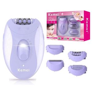 Kemei | Kemei 4in1 Women Epilator Electric Shaver Facial Body Hair Removal Lady Leg Bikini Trimmer Hair Remover Underarms Rechargeable