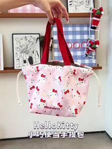 100% Authentic Sanrio Hello Kitty Shoulder Bag Portable Handbag Mini Melody Polyester Fiber Material Armpit Bag Drawstring Design Cinnamoroll Birthday Gift Kuromi 37013