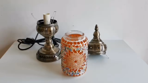 Turkish Style Mosaic Table Lamp Vintage Handcrafted Glass Bedside Light Table Lights for Living Room Bedroom