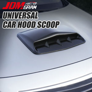 JDMGRAM Carbon Fiber Car Hood Scoop Air Flow Intake Vent Trim ABS Auto Bonnet Air Outlet Cover Decoration Sticker Automobile Exterior Accessories