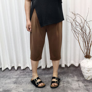 Summer Slimming High Waist Straight Leg Casual Thin Pants Womens Cooling Trousers Seven-Foot Length plus Size Fashion