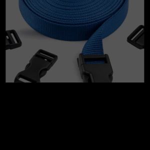 4M Nylon Webbing Strap with 10 Flat Side Release Buckles Tri-Glide Slides for DIY Luggage Backpack Strap