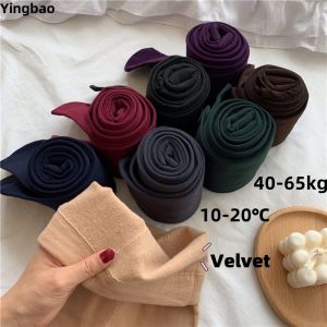 Yingbao Elastic Waist Womens Leggings Pants Thick Autumn Warm Winter Velvet Office Lady Female Leggins Slim Pencil Solid Color