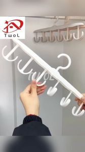 TWOL SHOP 1pcs 12 Hooks Hanger Storage Space Saving Clothes Bra Non-Slip Multi-Functional Hanger