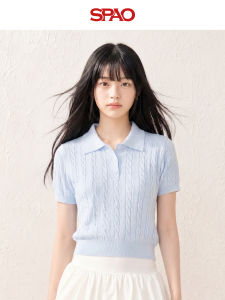 spao | Slim Fit Versatile Blue Womens Polo T-shirt