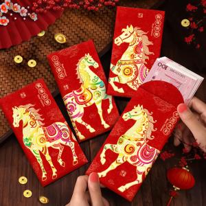 6Pcs Red Envelope New Year Red Pocket Chinese New Year Red Envelopes Red Bag Spring Festival Marriage Birthday Red Envelopes
