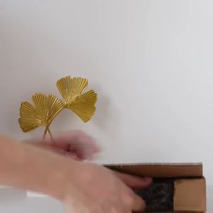 Pajangan Hiasan Meja Nordic Gold Ginkgo Leaf Ornaments Home Decor Photo Props