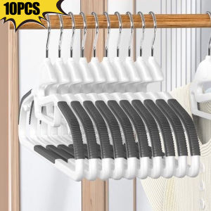 10PCS Non-slip Clothes Hanging Household Hangers Plastic Clothes Hanger Bedroom Wardrobe Clothes Hanging Rack Student Balcony Storage