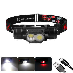 SOLOLANDOR Type-C White Red LED headlamp Fishing 18650 headlight Torch Hunting head lamp Headlamp Memory Function Flash light
