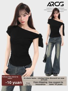 ARCG | Off-Shoulder Short Sleeve Slim Fit Vintage T-Shirt