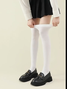 Knee High Socks Flowery Socks Long-Legged Girls Stockings Girls Extra Length Above Knee Socks 8-12 years old