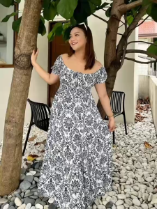 ELIZABETH MAXI DRESS/FREE SIZE SMALL TO LARGE FRAME