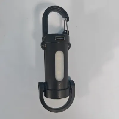 Mini USB Rechargeable LED Flashlight Keychain Portable Waterproof Camping Pocket Lamp Keyring Hanging Light Outdoor Gear