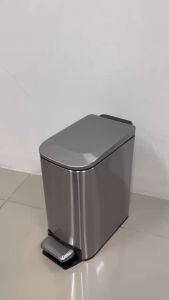 GVW Tong Sampah Bertutup Dapur Tong Sampah Besar Rubbish Bin Stainless Steel Dustbin Kitchen Recycle Trash Can