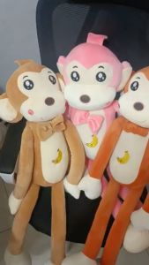 Thú nhòi bông khỉ tay dài bụng thêu quả chuối - Size 90cm