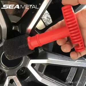 SEAMETAL Universal Car Wheel Hub Nut Cleaning Brush Steel Ring Screw Gap Brush Car Detail Brush Tool