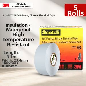 3M | Self-fusing Silicone Electrical Tape Heat Resistant Waterproof Arc Resistant Moisture & Abrasion Resistant Ozone Resistant