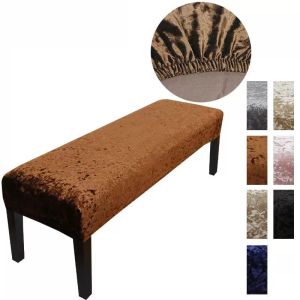 Dustproof Full-Enclosure Gold Velvet Sofa Footstool Cover