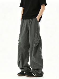 OULUDE | Casual Multi-Pocket Pleated Loose Work Pants