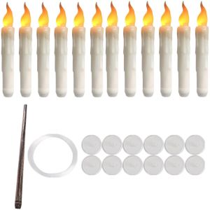 16.5cm LED Taper Candle Lights Flameless Battery Operated Window Candles for Christmas Wedding Churches Birthday Party Decor