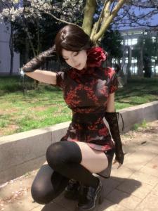New Chinese Style Cheongsam Dress Maid Uniform Halloween Christmas Cosplay Short Qipao Daily Wear Short Sleeve Womens Dress