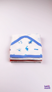 Kahit Munti Hooded Receiving Blanket - Kulay Bughaw (Boy) | 100% Cotton Baby Swaddle | Newborn Essential