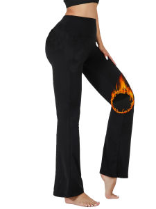 Quần Legging Yoga Nữ Cạp Cao Co Giãn Tốt Kiểu Dáng Loe Dài Đến Mắt Cá Chân Màu Trơn Thích Hợp Tập Luyện Thể Thao