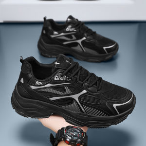 รองเท้าผ้าใบกีฬาสำหรับผู้ชาย ระบายอากาศได้ดี สไตล์ลำลอง ทรงหนา ทรงเรโทร รองเท้าเด็กรุ่นพี่ รองเท้าผ้าตาข่าย ฤดูร้อน 2025