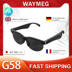 New G58 AI Glasses Headphones Wireless Bluetooth 5.4 intelligent Translation Earphones outdoor sunglasses HiFi Stereo Headset