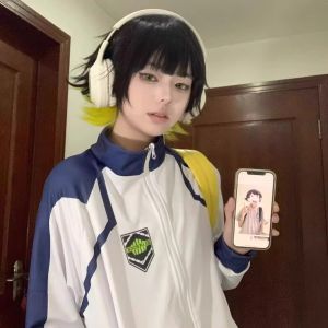 Blue Lock Cos Costume Blue Prison BLUELOCK Royal Shadow Ling Wang Jie Shi Yi Bee Le Back Sportswear Jersey School Uniform