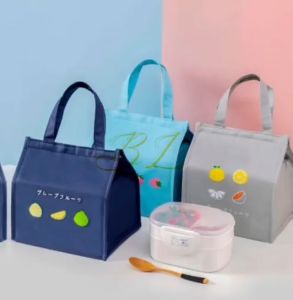 JOL-FASHION Fruit Design Canvas Insulation Waterproof Lunch Bag Hot & Cooler Handbag Tote Bag Food Storage Bag