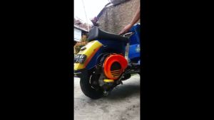 knalpot vespa buang kanan pendek racing kanan pendek R1 racing suara garing