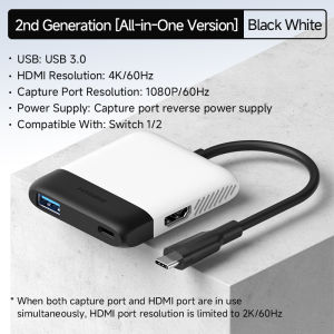 Hagibis Video Capture Card Portable TV Dock For Switch1/2/OLED/NS2 Live Streaming Gaming Laptop Hub for iPhone 17 Pro Macbook