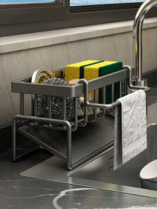 Kitchen Storage Rack Dish Cloth Drain Soap Sponges Organizer