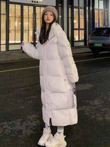 Womens Oversize Knee-Length down Cotton Jacket Loose Fit Mid-Length Korean Style Winter New Arrival Snow Wing Brand