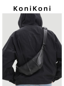 KoniKoni Genuine Leather Mens Chest Bag Crossbody Bag 2025 New Casual Male Horn Bag Axillary Shoulder Small Bag