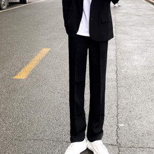 Quần Ống Suông Cho Nam Dáng Rộng Quần Dài Cao Cấp Phong Cách Anh Quốc Không Sắt Điều Trị Màu Nguyên Chất Hoa Văn