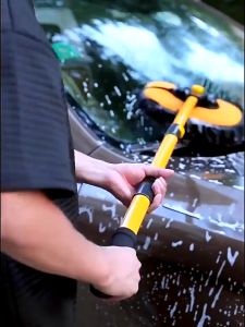 Chổi Rửa Xe Ô Tô Lau Kính Sàn Nhà Sợi Nhung Mềm Mại Điều Chỉnh Được Độ Cong Và Độ Dài Tiện Lợi